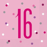 thumbnail of 16. Geburtstag Partyset Einweggeschirr rosa pink 48 tlg. Partygeschirr Teller Becher Servietten