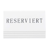 thumbnail of Securit® Set mit 5 Tischaufstellern Reservierung "Reserviert" (Deutsch) – Weißes Acryl mit schwarzen Buchstaben