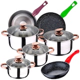 thumbnail of San Ignacio - Conjunto de Panelas Nona: 4 Panelas com Tampa e Conjunto de 3 Panelas Vermelho Marinha Ø20/24/28 cm em Inox/Aço Forjado