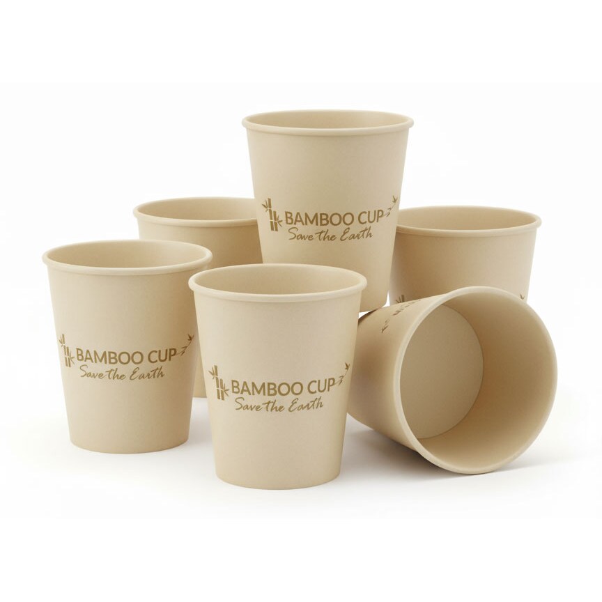 HOSTELBIO Vaso cartón de bambú 12oz 350 ml. | 1000 uds