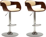 thumbnail of Décoshop26 - 2 Barhocker Retro-Hochstühle aus gebogenem Holz und cremefarbenem PVC DEC029385