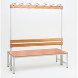 thumbnail of Garderobenbank mit Haken 2-seitig 2 Sitzbänke mit Schuhrost HxBxT 170x150x60cm Marke SZAGATO | Umkleidebank Umkleide Sitzbank Garderobe mit Sitzbank
