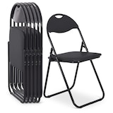 thumbnail of Klappstuhl 6er-Set, klappbarer Gästestuhl, gepolstert, leicht und bequem, Belastbarkeit 100 kg, Schwarz/Schwarz, Raburg Paul