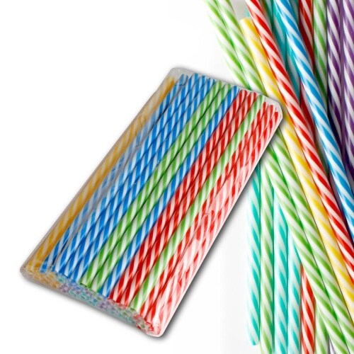 Lex Strohhalme mehrweg Plastik wiederverwendbar Trinkhalme 48-er Pack mehrfarbig
