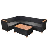 thumbnail of vidaXL 4-tlg. Garten-Lounge-Set mit Auflagen Poly Rattan Schwarz