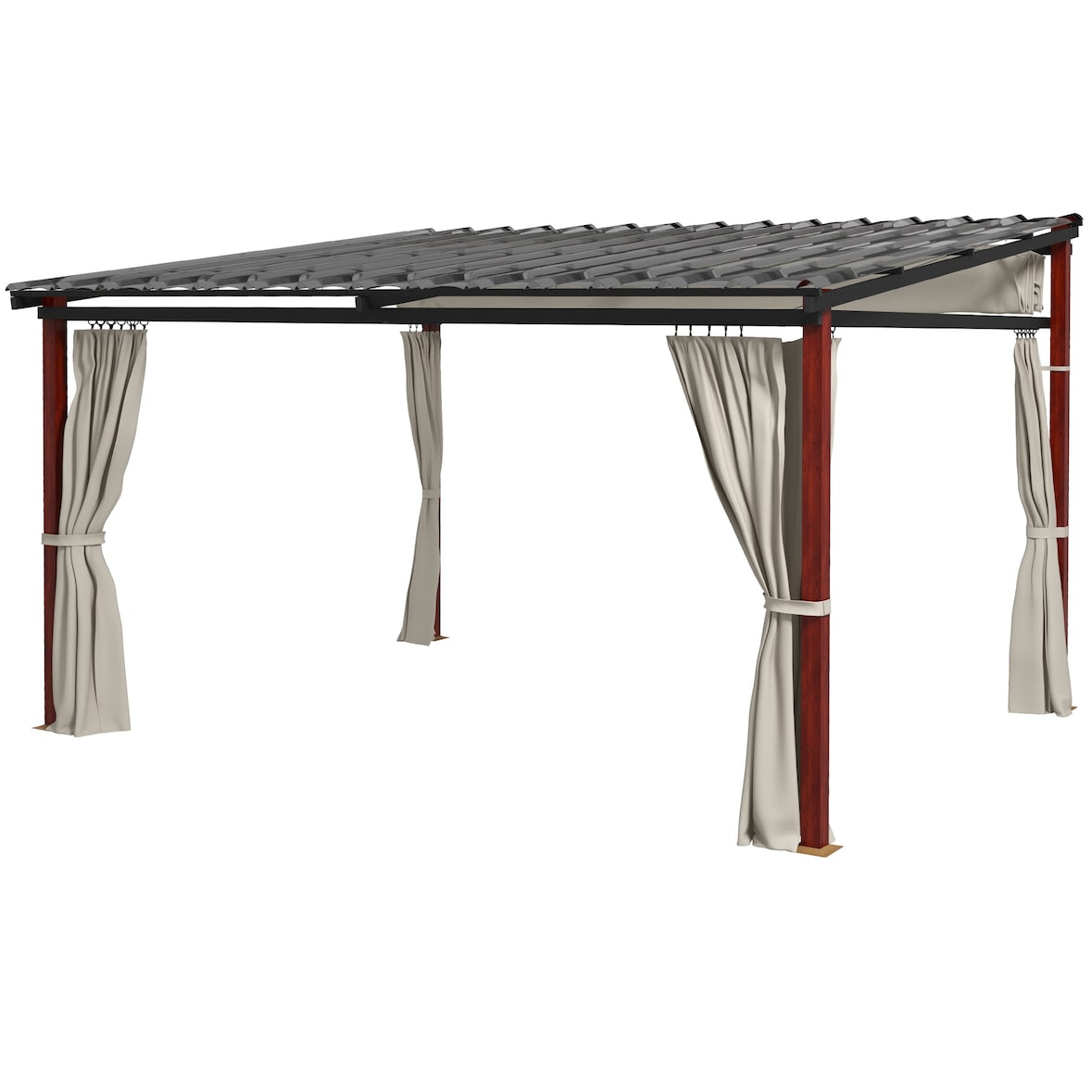 Outsunny Pergola da Giardino con Pareti Laterali e Tetto Retrattile