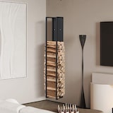 thumbnail of DanDiBo Kaminholzregal Innen Metall Schwarz Kaminholzständer 160 cm mit Rückwand an der Wand Hängend 96540 Holzkorb Kaminholzhalter Holzregal