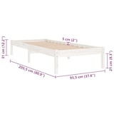 thumbnail of vidaXL Massivholzbett Weiß Kiefer 90x200 cm