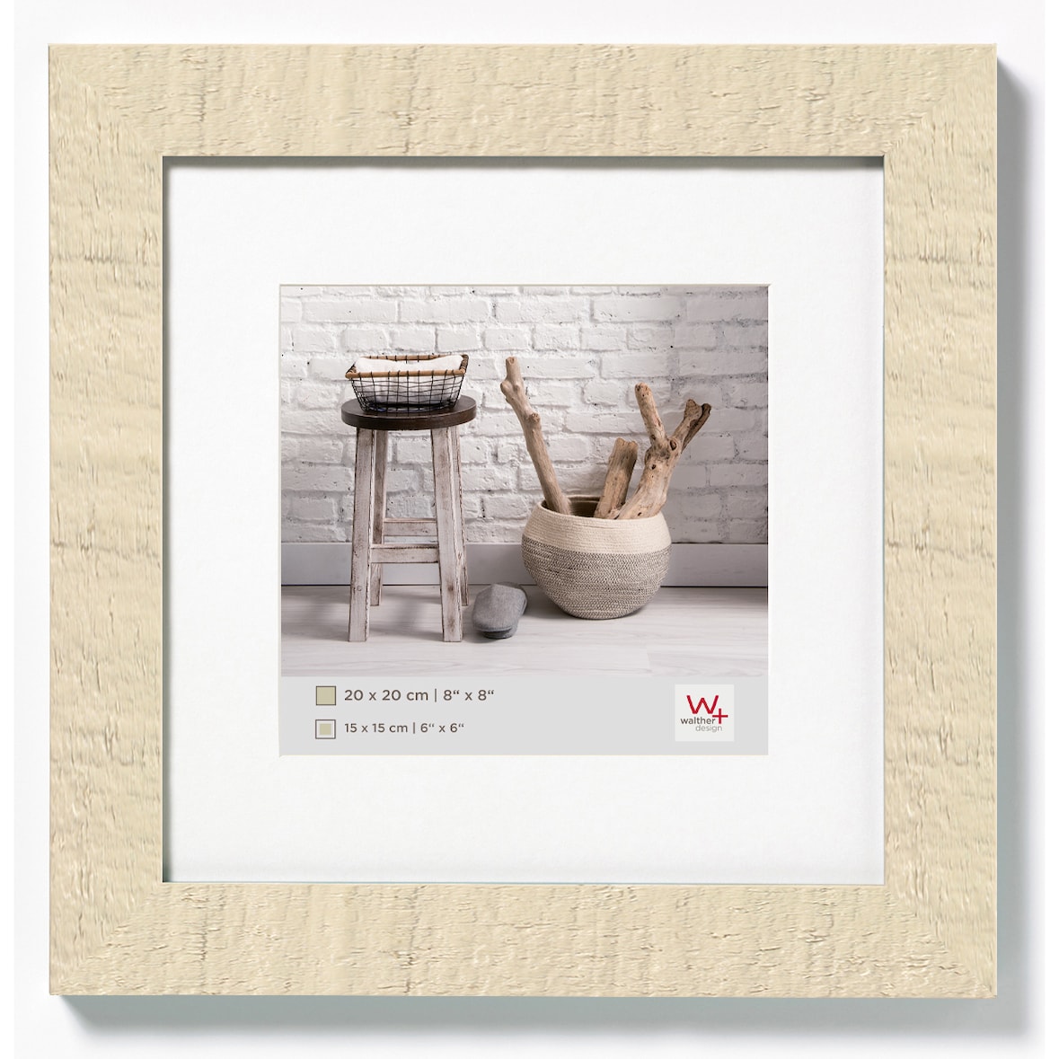 Home marco de fotos de madera 20x20 cm BLANCO CREMA