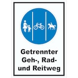 thumbnail of Schild Getrennter Geh-, Rad- und Reitweg A0 (841x1189mm)