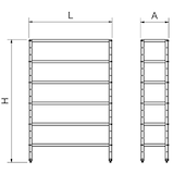 thumbnail of Estante em aço inox 6 níveis com prateleiras de 0,8 mm de espessura 1400x300x1750 mm Fabricante: Fricosmos. Referência: 910060108