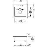 thumbnail of Villeroy&Boch Spülbecken, Küchenspüle Subway 50 S Graphite 525x510mm, Unterschrankbreite 50cm