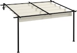 thumbnail of Outsunny pérgola de pared 4x3 m cenador de jardín con techo retráctil de poliéster y marco de acero para celebraciones fiestas bodas