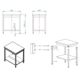 thumbnail of Mesa de trabajo con estante acero inoxidable EASYLINE 850 x 800 x 600 mm 10087 Vaiotec