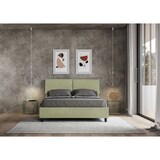 thumbnail of Letto Matrimoniale con rete imbottito 160x200 microfibra tè verde Mados