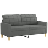 thumbnail of vidaXL 2-Sitzer-Sofa mit Zierkissen Dunkelgrau 140 cm Stoff