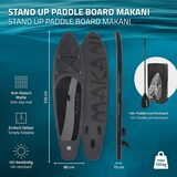 thumbnail of ECD Germany Aufblasbares SUP Board Makani 320 × 80 × 15 cm Schwarz – Komplettset mit Pumpe, Tragetasche & Zubehör, PVC Board bis 120 kg, Surfboard für
