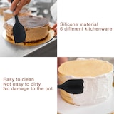 thumbnail of Intirilife 6-teiliges Silikon Spatel Set in Schwarz - Antihaft Silikon Spatel Set Backutensilien zum Kochen Backen Rühren Anrichten Hitzebeständig