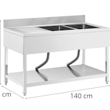 thumbnail of Royal Catering Pia lava-louças - cuba dupla - aço inoxidável - 140 x 70 cm -