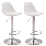 thumbnail of Conjunto de 2 bancos de bar em plástico Kiel cromo/branco
