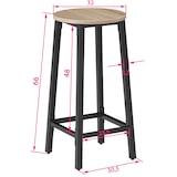 thumbnail of tectake Bancos de bar Corby  Madeira Industrial Clara, Carvalho Sonoma