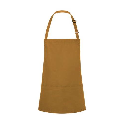 Short Bib Apron Basic with Buckle and Pocket: One Size / Mustard