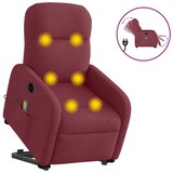 thumbnail of vidaXL Elektrischer Massagesessel mit Aufstehhilfe Weinrot Stoff
