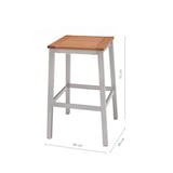 thumbnail of METRO PROFESSIONAL Conjunto de 2 bancos de bar Lynx, alumínio/madeira de eucalipto, prateado