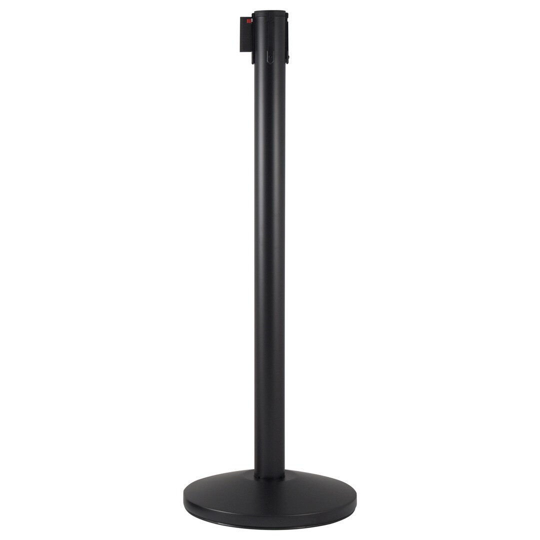 Colonnina Tendinastro Segnapercorso Nere | Paletti Distanziatori con nastro giallo da 3mt