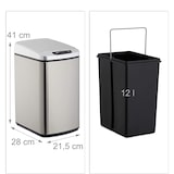 thumbnail of Helloshop26 - Lixeira de cozinha com tampa automática e recipiente de vedação prateado de 12 litros 13_0002336