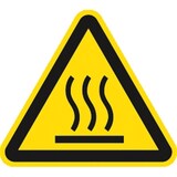 thumbnail of Schild Warnung vor heißer Oberfläche ISO 7010, Alu, 300 mm SL