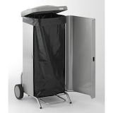 thumbnail of Tournus-afvalzakhouder met roestvrijstalen bekleding. Op wielen. Voor zakken van 70 liter.  Afmetingen b x d x h: 450 x 535 x 900 mm
