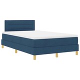 thumbnail of vidaXL Boxspringbett mit Matratze mit Kopfteil Blau 120 x 200 cm Stoff