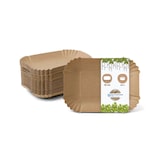 thumbnail of BIOZOYG 50 Stück Einwegschalen 18 x 13 x 3 cm, braune Pappschalen, Kartonschiffchen für Fingerfood, Pommes, Snacks und Currywurst, nachhaltig