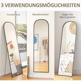 thumbnail of Ganzkörperspiegel Standspiegel 170x50x2 cm Schwarz mit bruchsicherem HD Glas Alurahmen zum Anlehnen oder Aufstellen, Wandmontage möglich