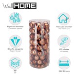 thumbnail of WellHome - Set de 100 Bolas de Navidad color Café en tubo PET con diferentes diseños y acabados