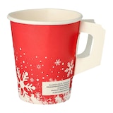 thumbnail of 50x Henkelbecher Kaffeebecher rot Wintertime Schneeflocke 200 ml