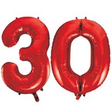 thumbnail of 30. Geburtstag Verkehrsschild Geburtstagsdeko Partyset Party Deko Set rot weiss Dekoration Zahl Frau Mann