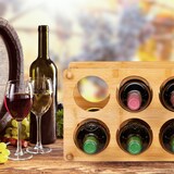 thumbnail of Relaxdays Weinregal, Bambus, 6 Flaschen, Weinständer für Küche, Keller, Wohnzimmer, Weinablage HBT 21x32x18,5 cm, Natur