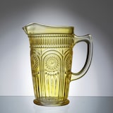 thumbnail of Krug Vintage Boho Blumenmuster Karaffe Tee Saft Kanne Glas 1,4l gelb