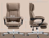 thumbnail of Drehbarer Bürostuhl mit Liegefunktion, 6-Punkt-Vibrationsmassage und Fernbedienung — 65 x 61 x 108–118 cm, Braun