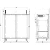 thumbnail of Polar U-serie professionele 2-deurs koeling RVS 1300L