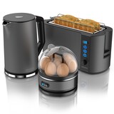 thumbnail of Arendo - Wasserkocher mit Toaster und Eierkocher SET Edelstahl Grau Wasserkocher 1,5L 40° - 100°C, Toaster 4 Scheiben LED-Display 6 Bräunungsgrade