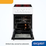 thumbnail of Exquisit ECM 8-4.1 BZ Elektro-Standherd | Ober-/Unterhitze | Grill | Heißluft | Multifunktion | Backofen-Volumen: 47 l | EEK:  A | Weiß