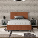 thumbnail of Cama con somier acolchada 120x200 tejido Labirinto 04 naranja Adele