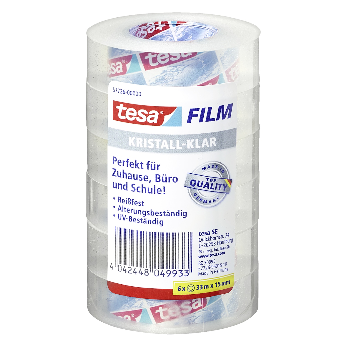 Tesa Klebeband 15 mm x 33 m, transparent, 6 Stück