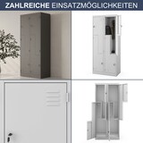 thumbnail of Umkleideschrank Spind OSLO - 4 Abteile mit Lüftungsschlitze | Umkleidespind Metall Schließfachschrank Garderobenspind, 185x80x45cm Stahl