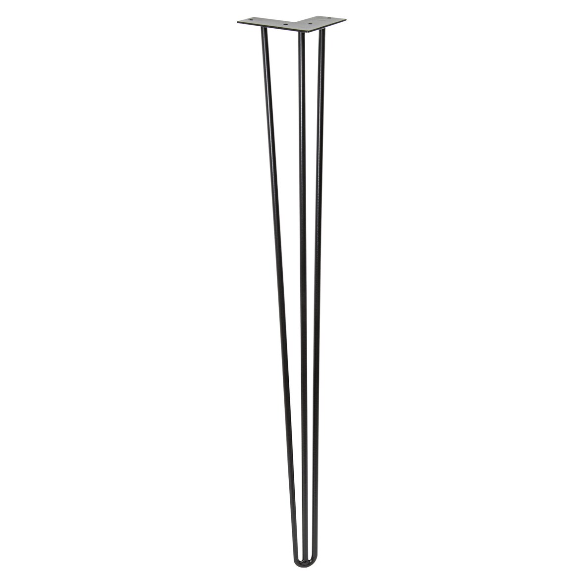WAGNER Möbelbein HAIRPIN LEG Retro - 12 x 12 x 86 cm, Stahl, schwarz, Bein schräg & Anschraubplatte - 12828601
