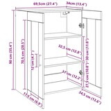 thumbnail of vidaXL Sideboard Braun 69.5 x 34 x 90 cm Holzwerkstoff