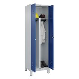 thumbnail of C+P Doppel-Spind Classic PLUS, Füßen, 2 Abteile, HxBxT 195x60x50cm, Sicherheitsdrehriegel, Hellgrau/Enzianblau von PROREGAL